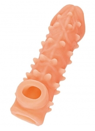Телесная закрытая насадка с пупырышками Cock Sleeve Size L - 17,6 см. - KOKOS - в Твери купить с доставкой