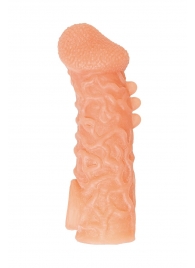 Телесная закрытая насадка с шершавой головкой Cock Sleeve Size M - 15,6 см. - KOKOS - в Твери купить с доставкой