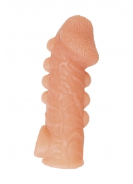 Телесная закрытая насадка с шишечками Cock Sleeve Size L - 17,6 см. - KOKOS - в Твери купить с доставкой