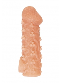 Телесная закрытая насадка с пучками шишечек Cock Sleeve Size S - 13,8 см. - KOKOS - в Твери купить с доставкой