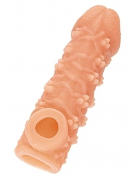 Телесная закрытая насадка с пучками шишечек Cock Sleeve Size M - 15,6 см. - KOKOS - в Твери купить с доставкой