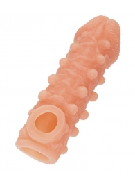 Телесная закрытая насадка с шариками Cock Sleeve Size S - 13,8 см. - KOKOS - в Твери купить с доставкой