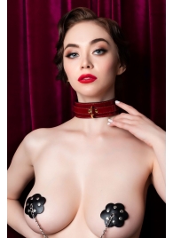 Красный ошейник из лакированного материала - ToyFa - купить с доставкой в Твери