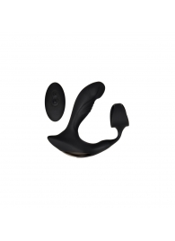 Черный вибромассажер простаты с эрекционным кольцом Strapped   Tapped - Zero Tolerance - в Твери купить с доставкой