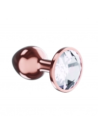 Пробка цвета розового золота с прозрачным кристаллом Diamond Moonstone Shine L - 8,3 см. - Lola Games - купить с доставкой в Твери