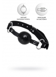 Черный кляп-шар на кожаных ремешках Anonymo - ToyFa - купить с доставкой в Твери