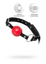 Красный кляп-шар на черных ремешках Anonymo - ToyFa - купить с доставкой в Твери