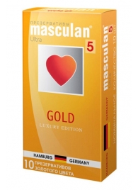 Презервативы Masculan Ultra Gold с золотым напылением и ароматом ванили - 10 шт. - Masculan - купить с доставкой в Твери