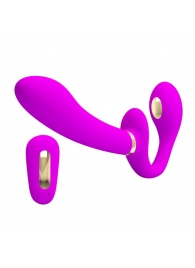 Лиловый безремневой страпон с функцией электростимуляции Thunderbird - Baile - купить с доставкой в Твери