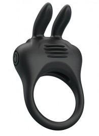 Черное эрекционное кольцо с вибрацией Davion - Baile - в Твери купить с доставкой