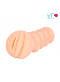Телесный мастурбатор-вагина с комплектом эрекционных колец - Bior toys - в Твери купить с доставкой