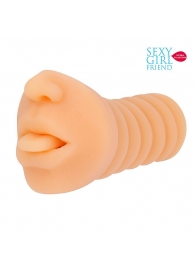 Телесный мастурбатор-ротик с высунутым язычком - Bior toys - в Твери купить с доставкой