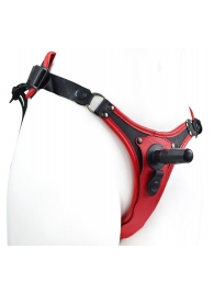 Красно-черный женский пояс с 2 способами крепления насадок - LOVETOY (А-Полимер) - купить с доставкой в Твери