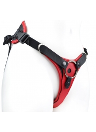 Красно-черный женский пояс с 2 способами крепления насадок - LOVETOY (А-Полимер) - купить с доставкой в Твери