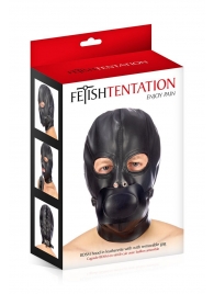 Маска-шлем с прорезями для глаз и регулируемым кляпом - Fetish Tentation - купить с доставкой в Твери