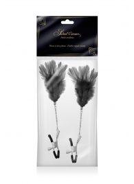 Зажимы для сосков с черными перьями Sweet Caress Feather Nipple Clumps - Sweet Caress - купить с доставкой в Твери
