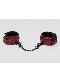 Красно-черные наручники Reversible Faux Leather Wrist Cuffs - Fifty Shades of Grey - купить с доставкой в Твери