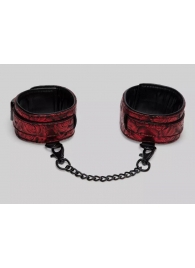Красно-черные оковы Reversible Faux Leather Ankle Cuffs - Fifty Shades of Grey - купить с доставкой в Твери