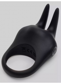 Черное эрекционное виброкольцо Sensation Rechargeable Vibrating Rabbit Love Ring - Fifty Shades of Grey - в Твери купить с доставкой