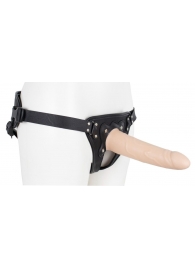 Пустотелый страпон Harness CLASSIC с бандажом - 19,5 см. - LOVETOY (А-Полимер) - купить с доставкой в Твери