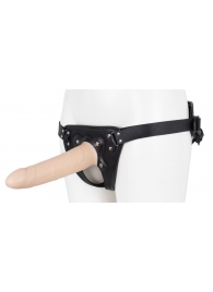 Пустотелый страпон Harness CLASSIC с бандажом - 19,5 см. - LOVETOY (А-Полимер) - купить с доставкой в Твери