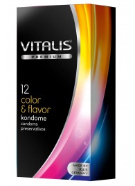 Цветные ароматизированные презервативы VITALIS PREMIUM color   flavor - 12 шт. - Vitalis - купить с доставкой в Твери