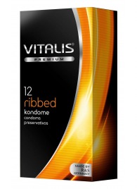 Ребристые презервативы VITALIS PREMIUM ribbed - 12 шт. - Vitalis - купить с доставкой в Твери