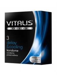Презервативы VITALIS PREMIUM delay   cooling с охлаждающим эффектом - 3 шт. - Vitalis - купить с доставкой в Твери