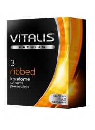 Ребристые презервативы VITALIS PREMIUM ribbed - 3 шт. - Vitalis - купить с доставкой в Твери