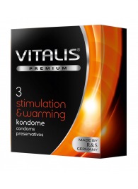 Презервативы VITALIS PREMIUM stimulation   warming с согревающим эффектом - 3 шт. - Vitalis - купить с доставкой в Твери