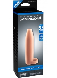 Насадка-расширитель с кольцом для подхвата мошонки Real Feel Enhancer - 14 см. - Pipedream - в Твери купить с доставкой