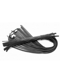 Аккуратная чёрная плетка  из натуральной кожи - БДСМ Арсенал - купить с доставкой в Твери