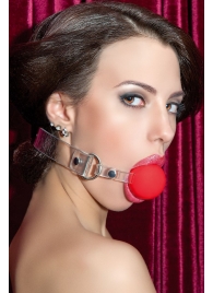 Красный силиконовый кляп-шар на прозрачных ремешках - ToyFa - купить с доставкой в Твери