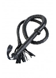 Длинный кожаный кнут с хлопушками на конце - ToyFa - купить с доставкой в Твери