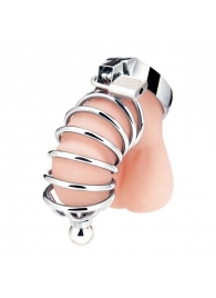 Серебристая клетка для члена Urethral Play Cage - BlueLine - купить с доставкой в Твери