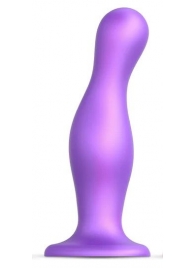 Фиолетовая насадка Strap-On-Me Dildo Plug Curvy size L - Strap-on-me - купить с доставкой в Твери