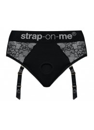 Черные трусики для насадок Diva Lingerie Harness - size S - Strap-on-me - купить с доставкой в Твери