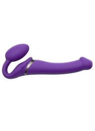 Фиолетовый безремневой вибрострапон Silicone Bendable Strap-On - size M - Strap-on-me - купить с доставкой в Твери