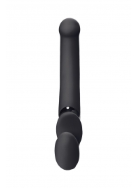 Черный безремневой вибрострапон Silicone Bendable Strap-On - size XL - Strap-on-me - купить с доставкой в Твери