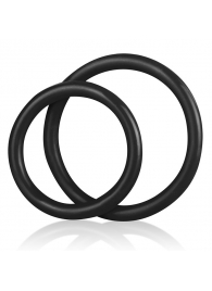 Набор из двух черных силиконовых колец разного диаметра SILICONE COCK RING SET - BlueLine - в Твери купить с доставкой