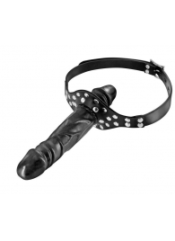 Черный кляп-фаллоимитатор Double Penis Gag - Fetish Tentation - купить с доставкой в Твери