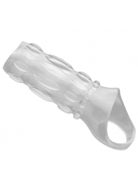 Насадка на пенис с кольцом для мошонки Clear Sensations Enhancer Sex Sleeve - 11,5 см. - XR Brands - в Твери купить с доставкой