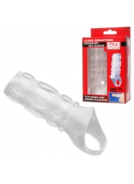 Насадка на пенис с кольцом для мошонки Clear Sensations Enhancer Sex Sleeve - 11,5 см. - XR Brands - в Твери купить с доставкой
