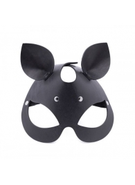 Черная кожаная маска  Кошка  с маленькими ушками - Crazy Handmade - купить с доставкой в Твери
