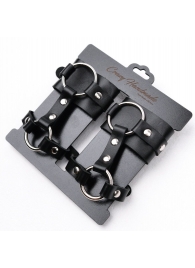 Черные наручники с креплением на кисть руки - Crazy Handmade - купить с доставкой в Твери