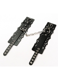 Узорчатые кожаные оковы с регулируемыми ремешками - Crazy Handmade - купить с доставкой в Твери