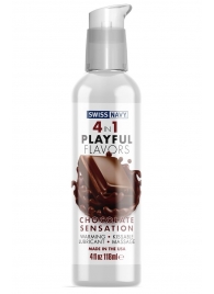 Массажный гель 4-в-1 Chocolate Sensation с ароматом шоколада - 118 мл. - Swiss navy - купить с доставкой в Твери