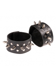 Чёрные напульсники с шипами и заклепками - Sitabella - купить с доставкой в Твери
