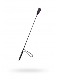 Чёрный стек с кожаной ручкой - 58 см. - Sitabella - купить с доставкой в Твери