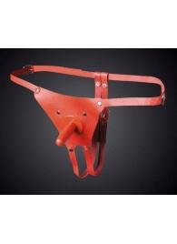 Красные кожаные универсальные трусики со штырьком для насадок - Sitabella - купить с доставкой в Твери